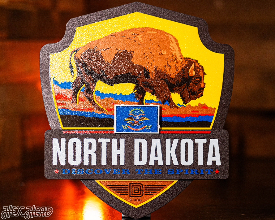 North Dakota State Badge 3D Metal Wall Art