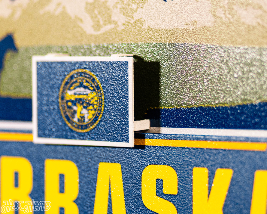 Nebraska State Badge 3D Metal Wall Art