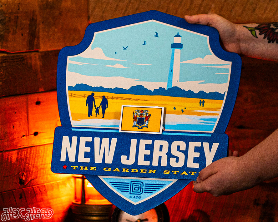 New Jersey Badge 3D Metal Wall Art