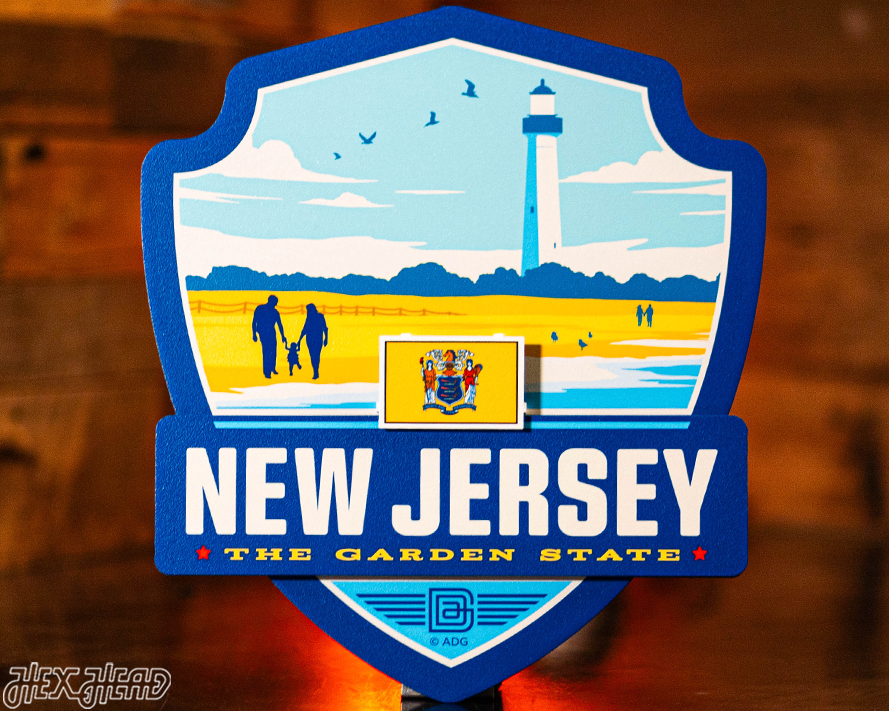 New Jersey Badge 3D Metal Wall Art