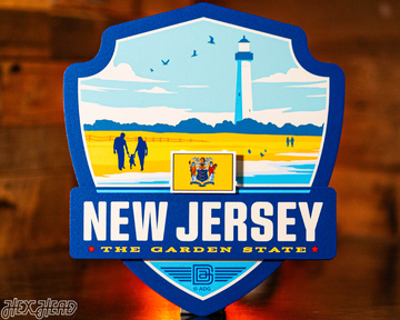 New Jersey Badge 3D Metal Wall Art