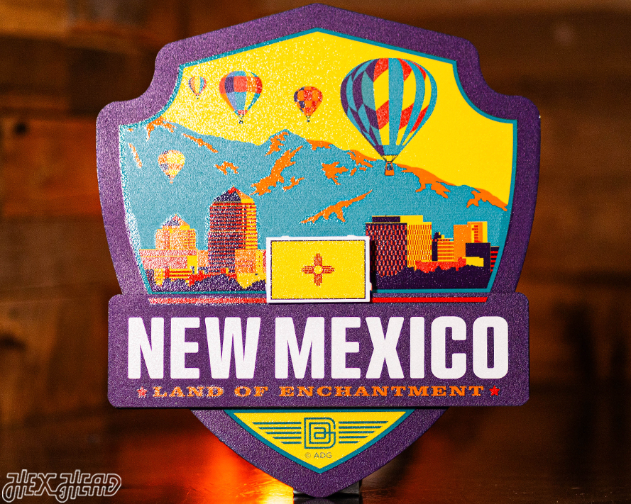 New Mexico State Badge 3D Metal Wall Art