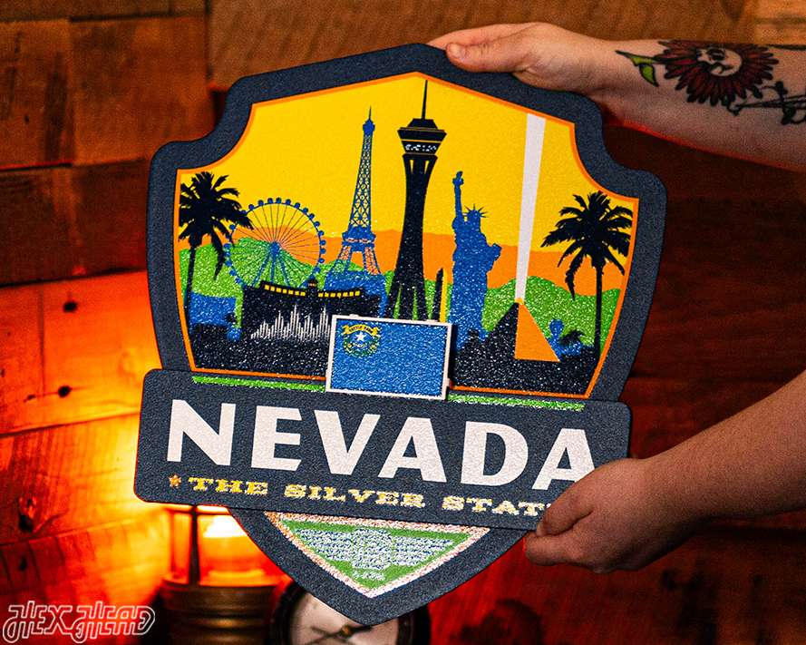 Nevada State Badge 3D Metal Wall Art