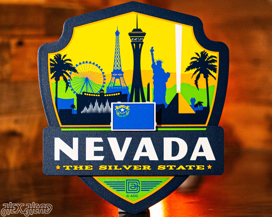 Nevada State Badge 3D Metal Wall Art