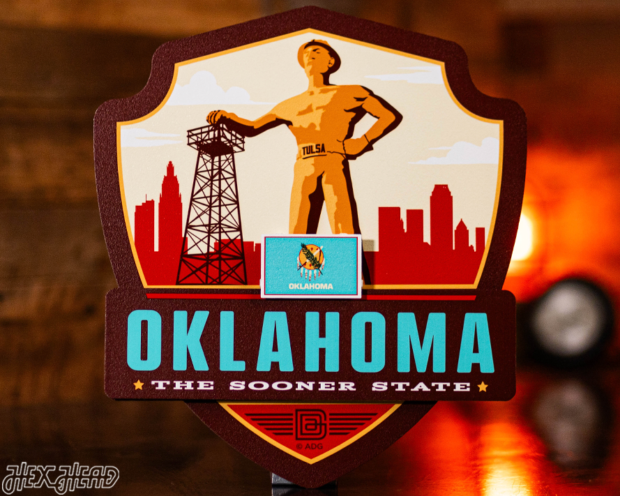 Oklahoma State Badge 3D Metal Wall Art