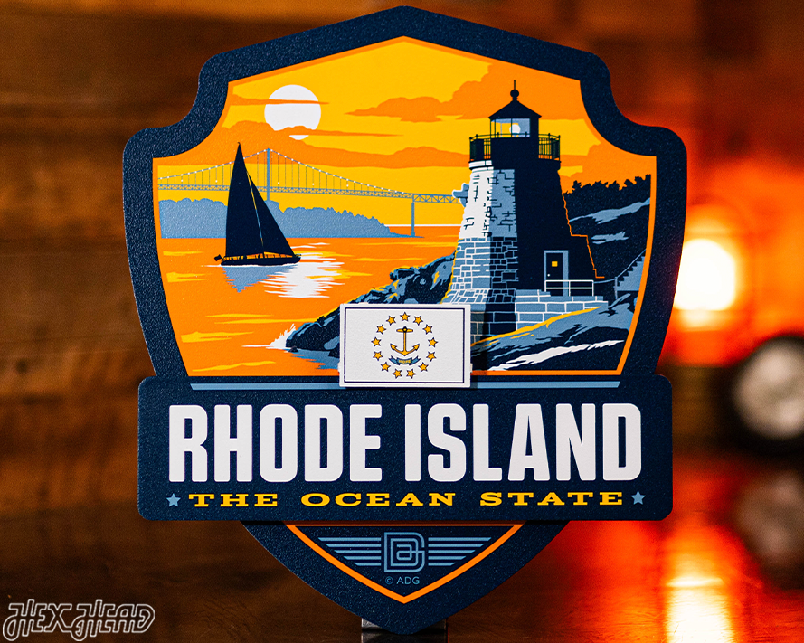 Rhode Island State Badge 3D Metal Wall Art