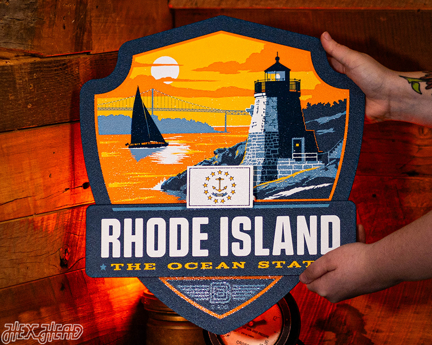 Rhode Island State Badge 3D Metal Wall Art