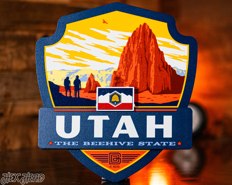 Utah State Badge 3D Metal Wall Art