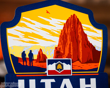Utah State Badge 3D Metal Wall Art