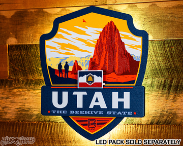 Utah State Badge 3D Metal Wall Art