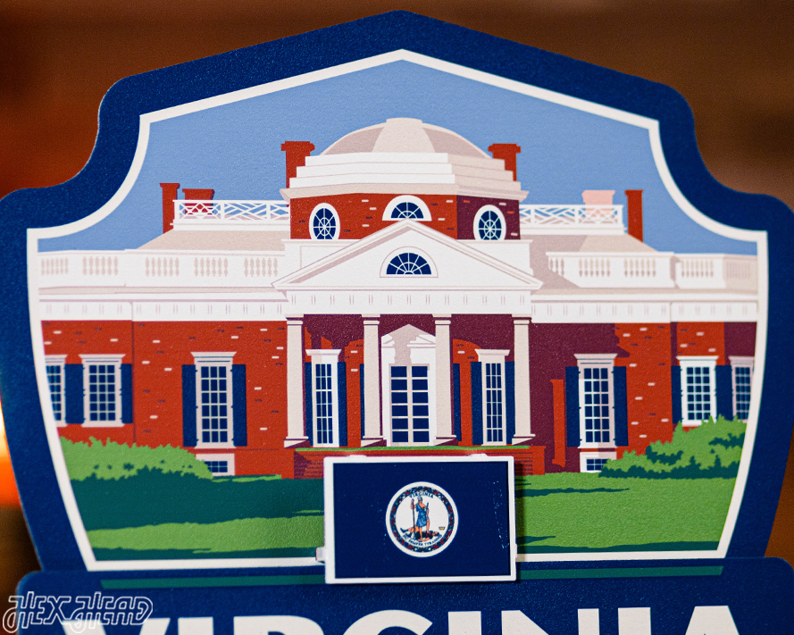 Virginia State Badge 3D Metal Wall Art