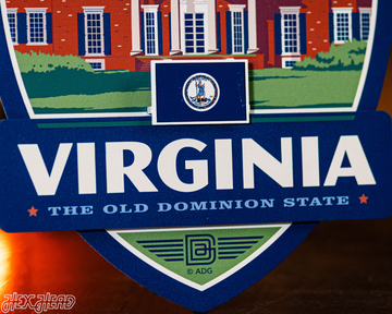 Virginia State Badge 3D Metal Wall Art