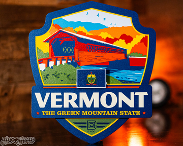 Vermont State Badge 3D Metal Wall Art