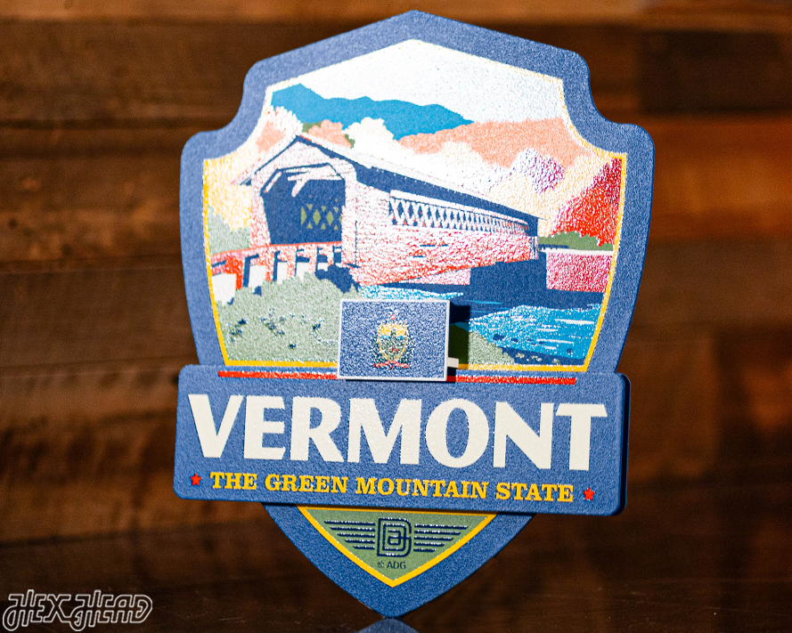 Vermont State Badge 3D Metal Wall Art