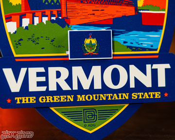 Vermont State Badge 3D Metal Wall Art