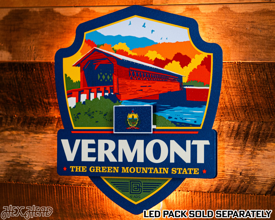 Vermont State Badge 3D Metal Wall Art
