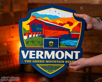 Vermont State Badge 3D Metal Wall Art