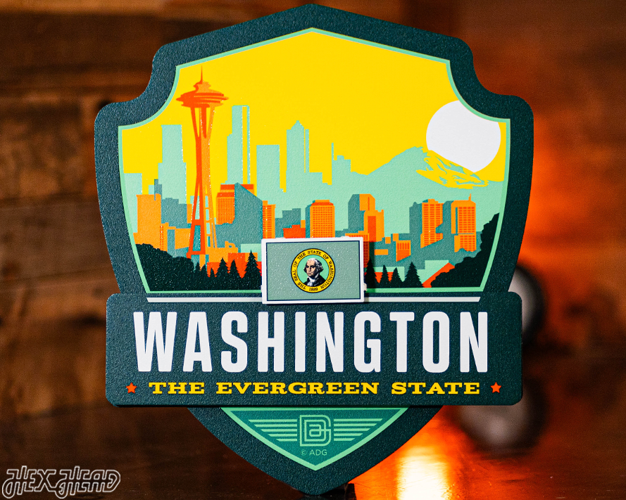 Washington State Badge 3D Metal Wall Art