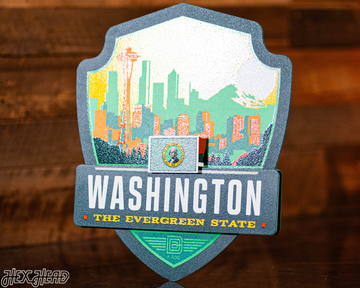 Washington State Badge 3D Metal Wall Art