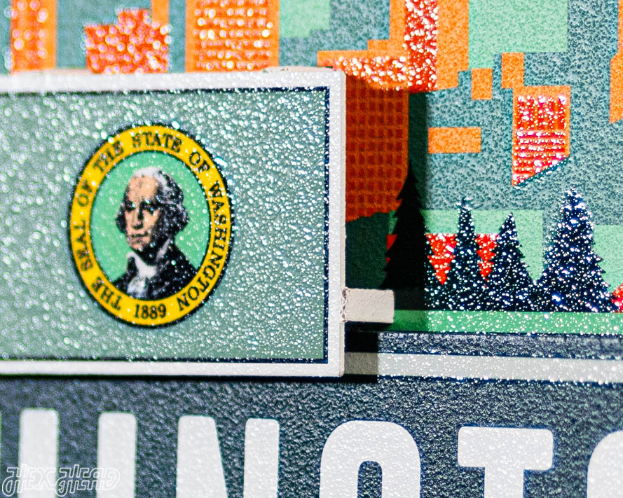 Washington State Badge 3D Metal Wall Art