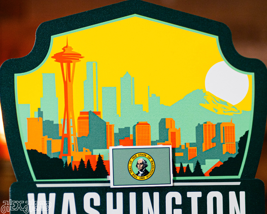 Washington State Badge 3D Metal Wall Art