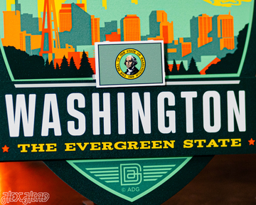 Washington State Badge 3D Metal Wall Art