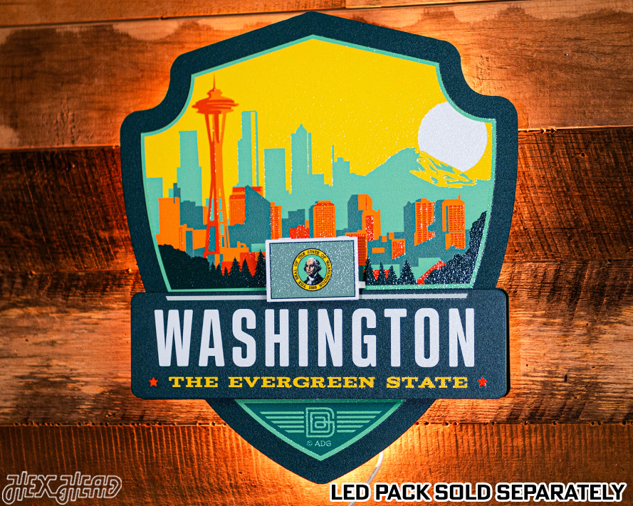Washington State Badge 3D Metal Wall Art