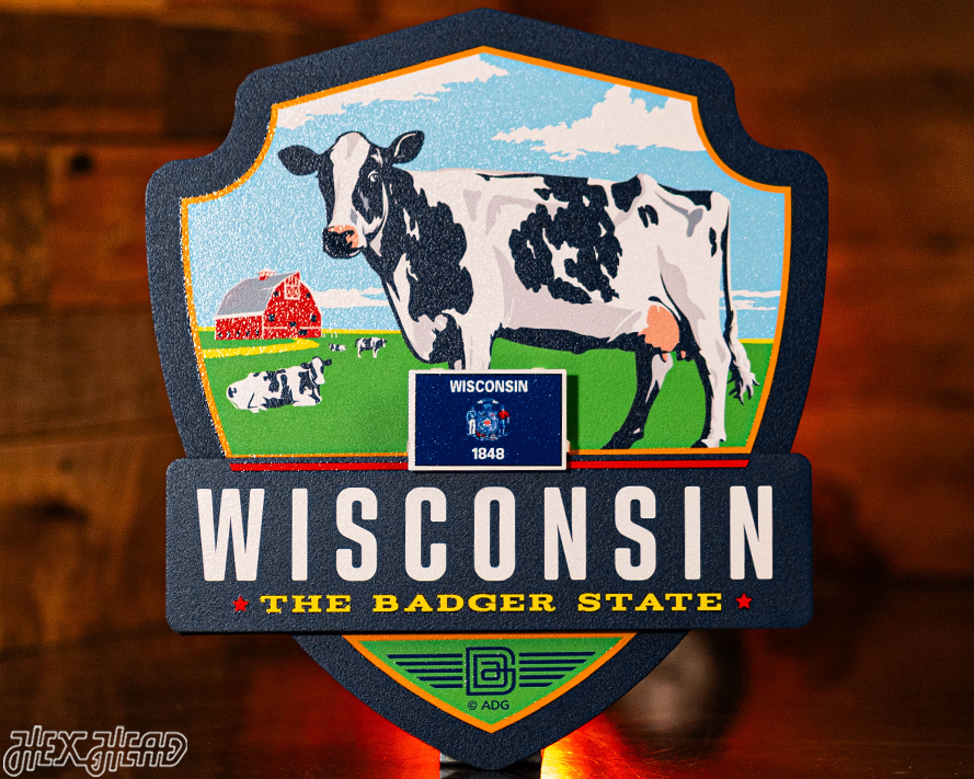 Wisconsin State Badge 3D Metal Wall Art
