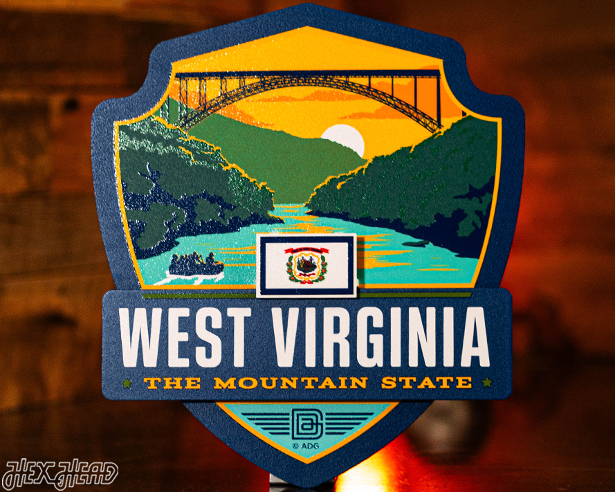 West Virginia State Badge 3D Metal Wall Art