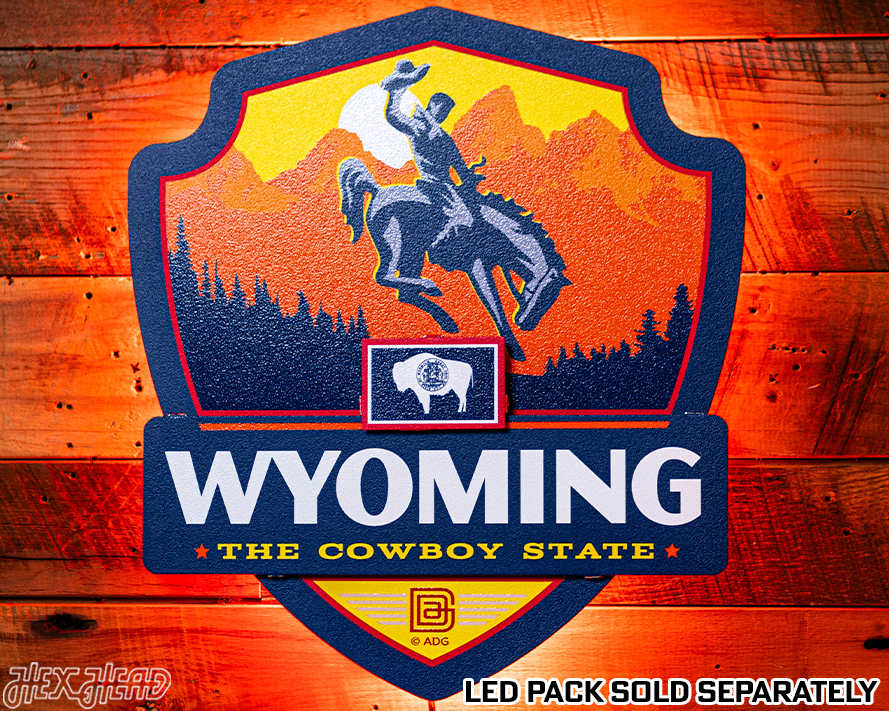 Wyoming State Badge 3D Metal Wall Art