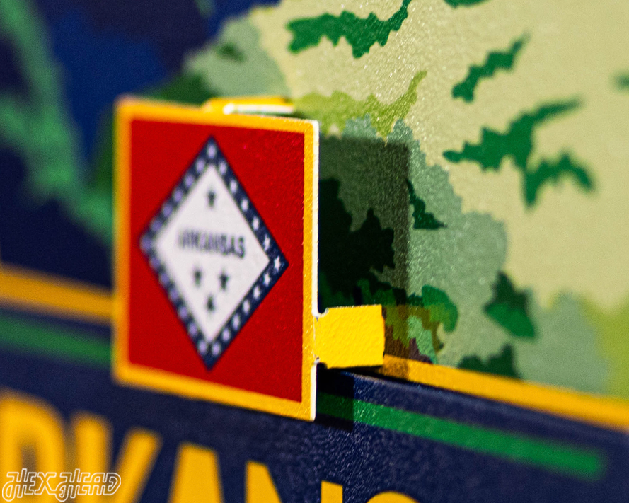 Arkansas State Badge 3D Metal Wall Art