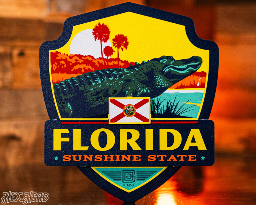 Florida State Badge 3D Metal Wall Art