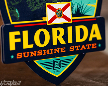 Florida State Badge 3D Metal Wall Art
