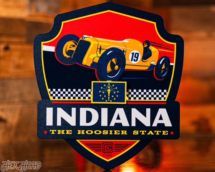 Indiana State Badge 3D Metal Wall Art