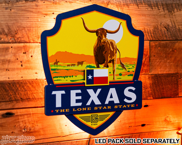 Texas State Badge 3D Metal Wall Art
