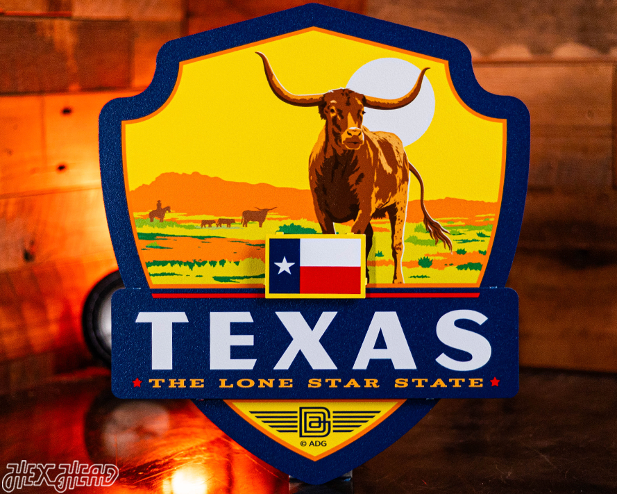 Texas State Badge 3D Metal Wall Art