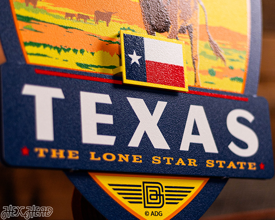 Texas State Badge 3D Metal Wall Art
