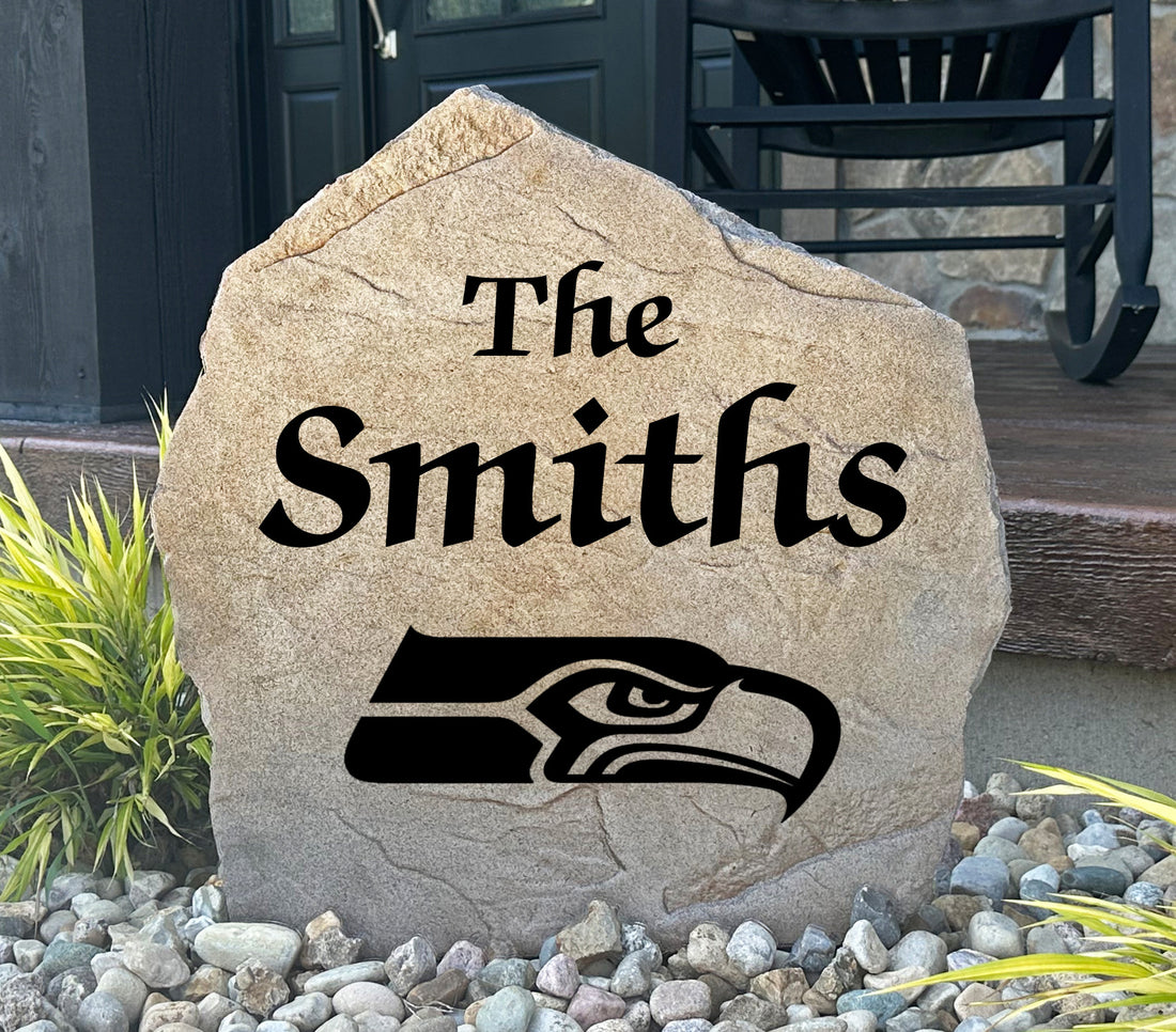 Seattle Seahawks Design-A-Stone Landscape Art Family Name