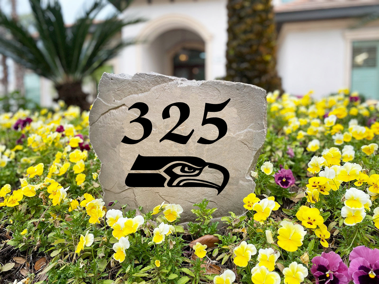 Seattle Seahawks Design-A-Stone Landscape Art Address Stone