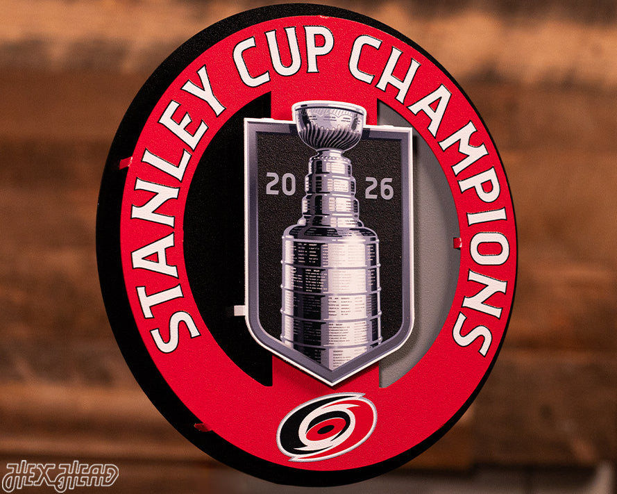Carolina Hurricanes HEX HEAD EXCLUSIVE 2026 Stanley Cup 3D Metal Wall Art