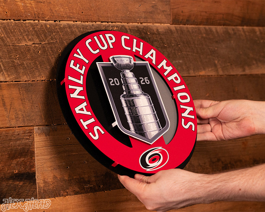 Carolina Hurricanes HEX HEAD EXCLUSIVE 2026 Stanley Cup 3D Metal Wall Art