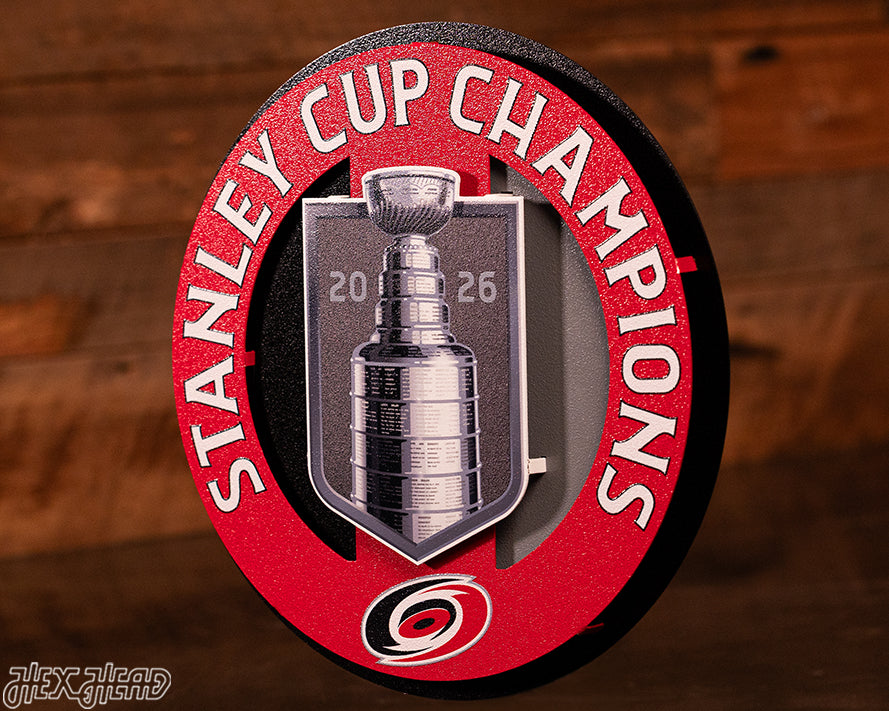 Carolina Hurricanes HEX HEAD EXCLUSIVE 2026 Stanley Cup 3D Metal Wall Art