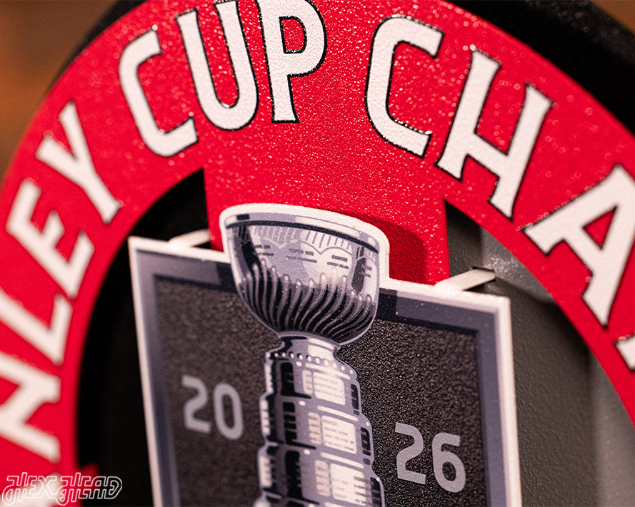 Carolina Hurricanes HEX HEAD EXCLUSIVE 2026 Stanley Cup 3D Metal Wall Art