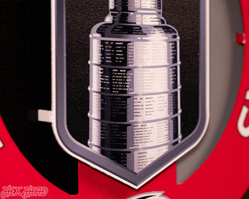Carolina Hurricanes HEX HEAD EXCLUSIVE 2026 Stanley Cup 3D Metal Wall Art