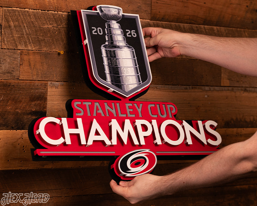 Carolina Hurricanes OFFICIAL 2026 Stanley Cup 3D Metal Wall Art