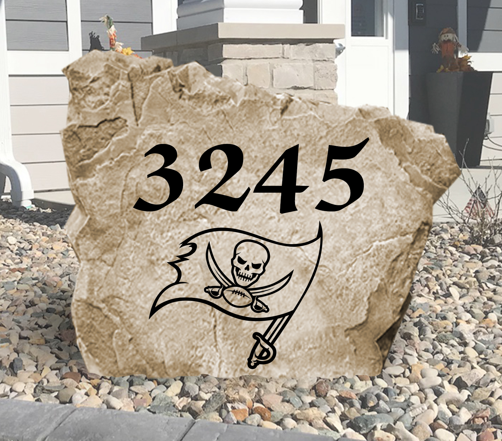 Tampa Bay Buccaneers Design-A-Stone Landscape Art Address Stone