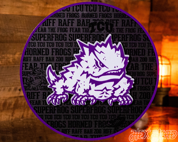 TCU Texas Christian "Horned Frog" CRAFT SERIES 3D Embossed Metal Wall Art