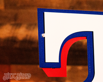 Texas Rangers 3 Layer "T" 3D Metal Wall Art