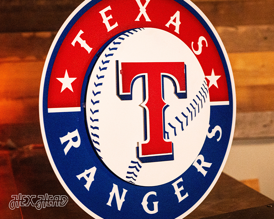 Texas Rangers Crest 3D Metal Wall Art