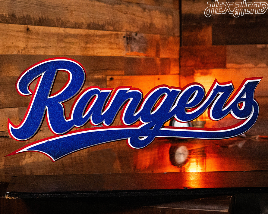 Texas Rangers 3 Layer "Rangers" Script 3D Metal Wall Art